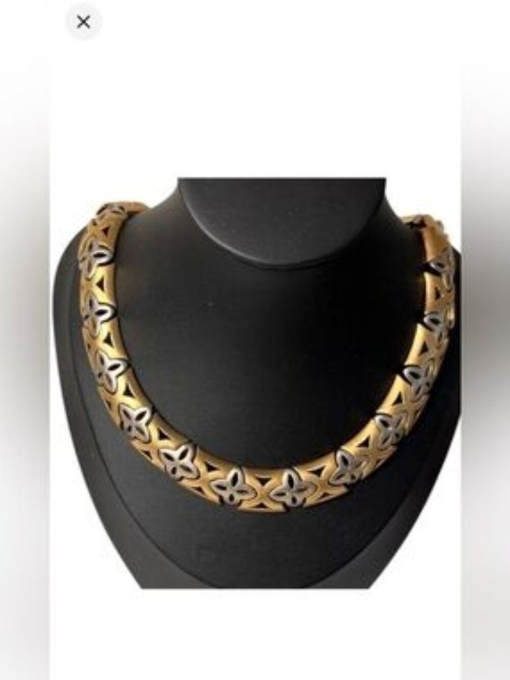 Vintage Butler choker necklace. Gold and silver two tone. Adjustable length